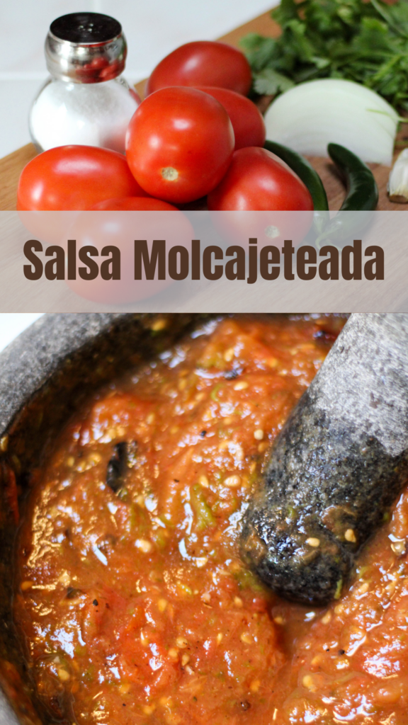 authentic Mexican salsa de molcajete recipe, salsa molcajeteada, roasted tomato salsa