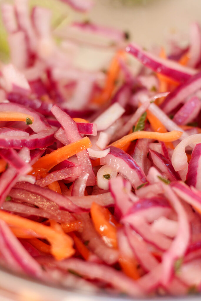 Cebolla con habanero made with sliced red onion and habanero